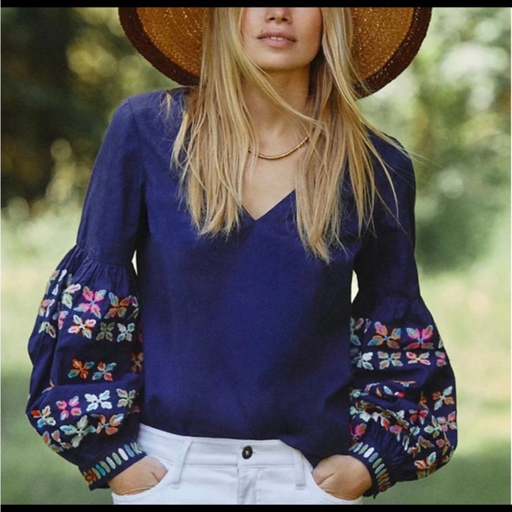 ANTHROPOLOGIE MAEVE SONJA
EMBROIDERED FLORAL LONG SLEEVE